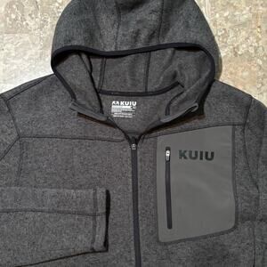 Kuiu Base Camp High Loft Sweater Fleece Mens 2XL Grey Hooded Full Zip Hunting